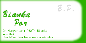 bianka por business card
